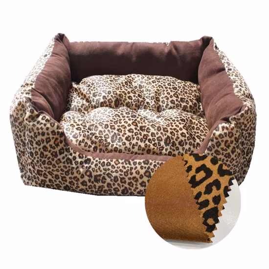 Tissu en daim 100% polyester imprimé léopard pour canapé et robe pour femme